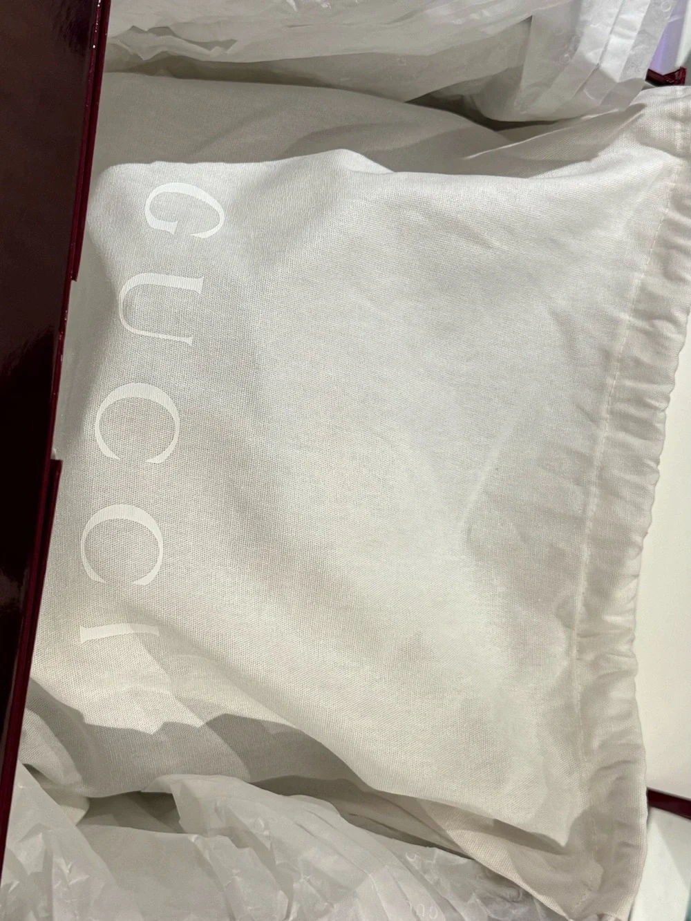 Gucci Beige GG Supreme Shoulder Bag with Green and Red Web